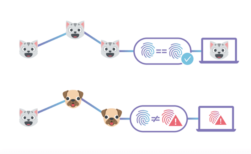 End-to-End Integrity with IPFS illustrated with cats and dogs