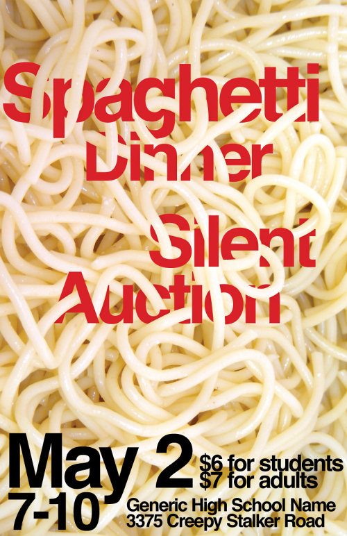 Beauty of Typography - Spaghetti Dinner Poster