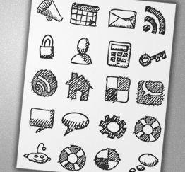 Free Icons Round-Up - Charfish Design - 19 Free hand-drawn sketch icons