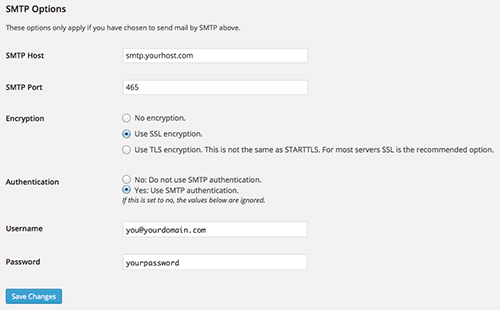 WP Mail SMTP configuration panel