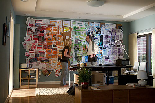 Claire Danes research wall from Homeland