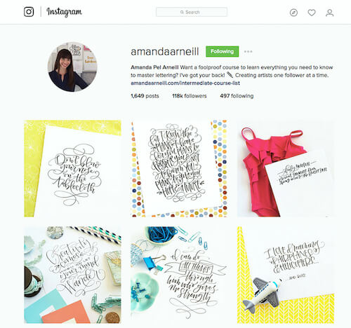 Amanda Pel Arneill’s Instagram profile