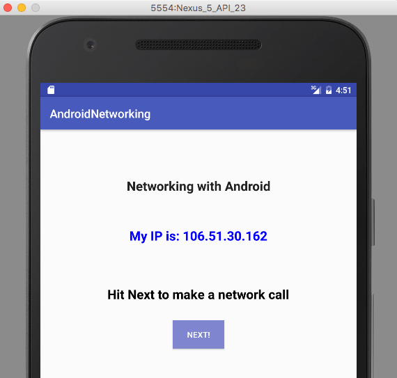 Make a network call to get my IP using Volley without blocking the UI thread