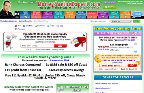 MoneySavingExpert newsletter