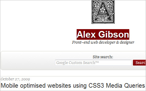 Mobile optimised websites using CSS3 Media Queries