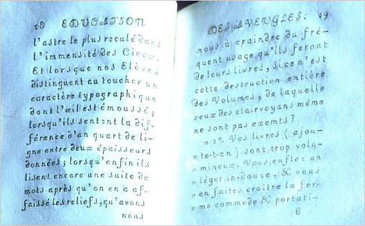 A book typeset by blind children as part of Haüy's plan to make them a 'useful' part of society.