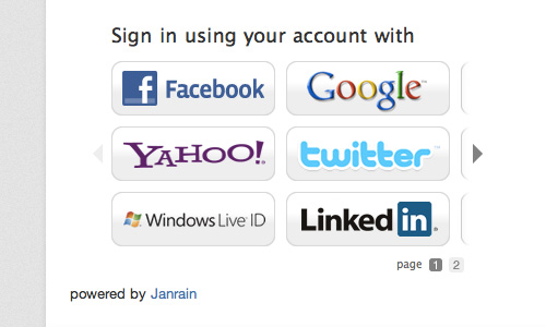 Janrain social login at Mahalo.com