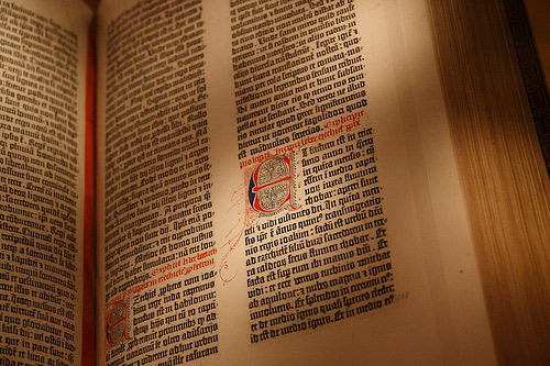 Inside a Gutenberg Bible.