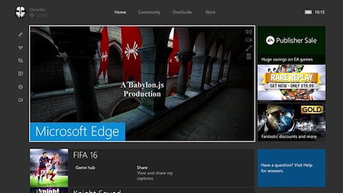 MS Edge on Xbox One
