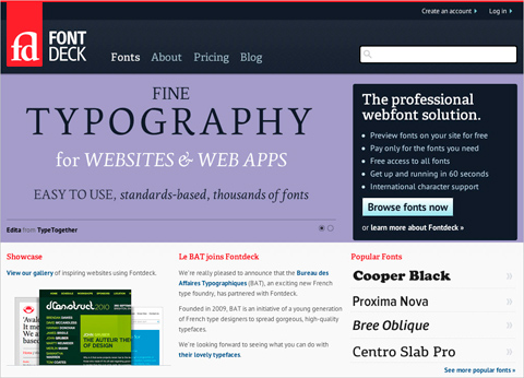 The Fontdeck website