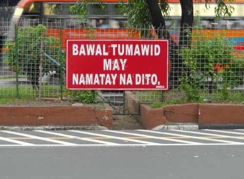 Wayfinding and Typographic Signs - crossing-the-street-warning-sign