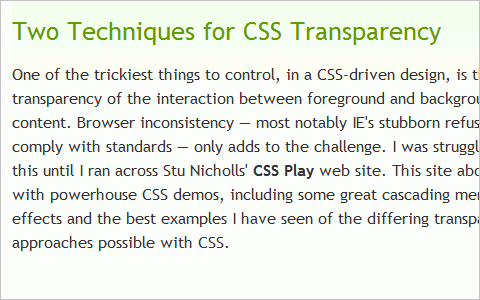  Two Techniques for CSS Transparency