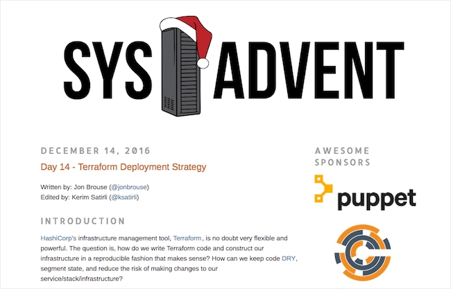 Sysadvent