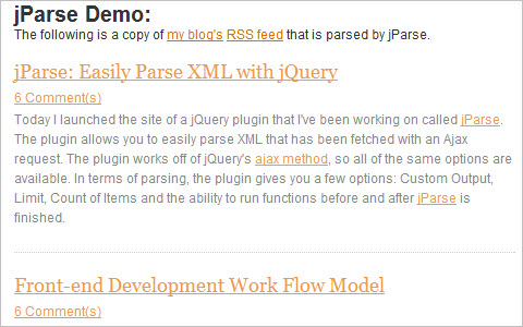 jParse - jQuery XML Parse Plugin