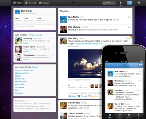 New Twitter design