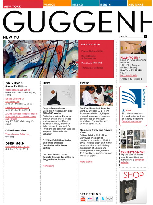 Website of Guggenheim.