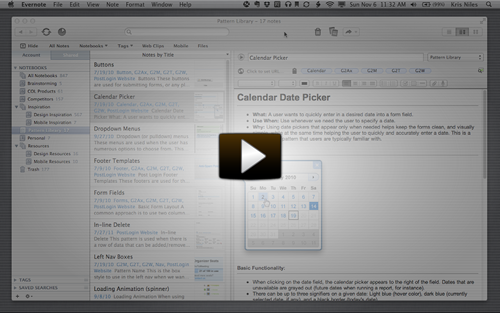 Screencast on Fireworks and Evernote