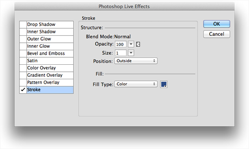 Ps Live Effects filter option instead of Fw native stroke.
