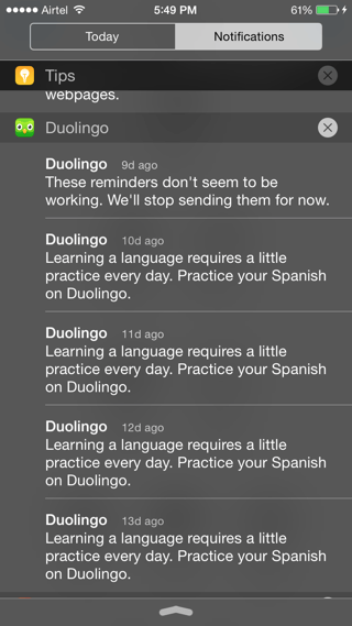 Duolingo notifications