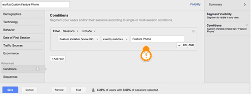 Configure a segment