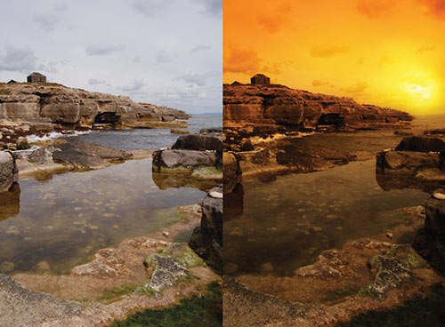 photoshop before and after landscape