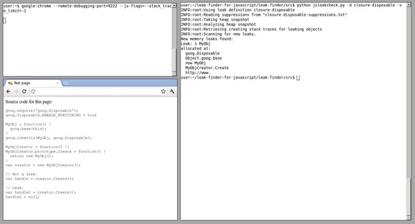 A tool for detecting JavaScript memory leaks.