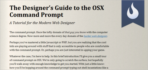 The Designer’s Guide to the OS X Command Prompt: A Tutorial for the Modern Web Designer