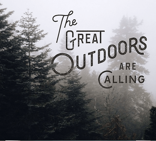 The great outdoors are calling, hand lettering by Zachary Smith