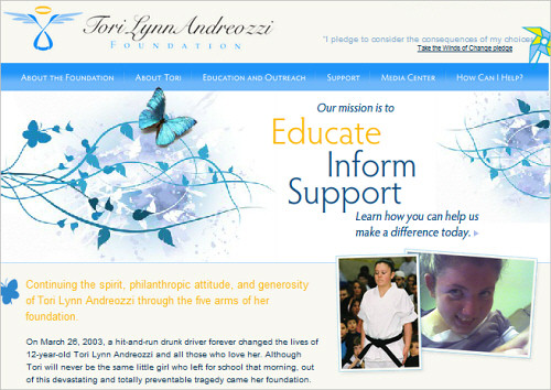 Website for the Tori Lynn Andreozzi Foundation