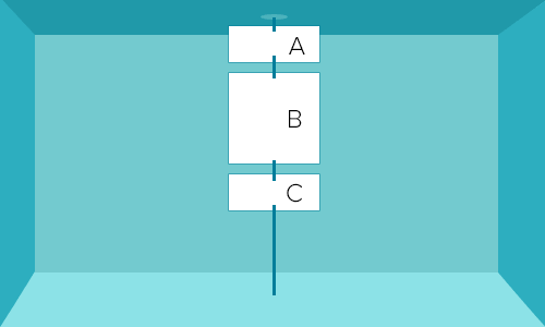 Illustration of boxes hanging from the top of a box.