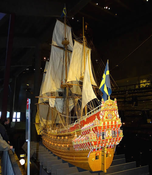 The 1:10 scale model of the ship in Stockholm's Vasa Museum
