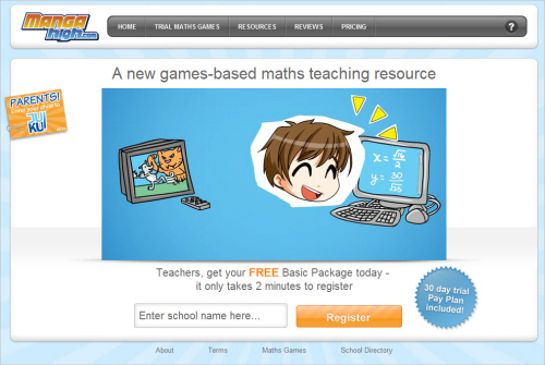 Mangahigh-homepage in Best Practices For Designing Websites For Kids