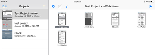 Viewing the source file on an iPad allows you to browse projects while viewing the contents of the current project.