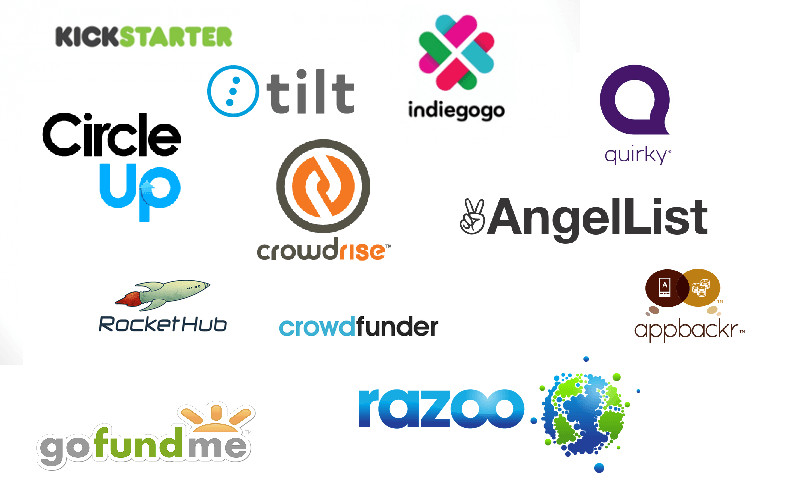 Several of the many crowdfunding platforms available to creators