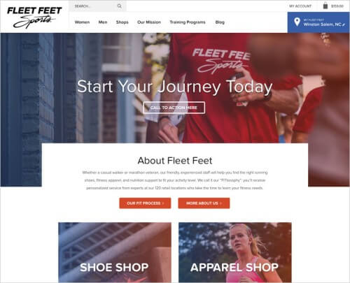 Fleet Feet’s home page