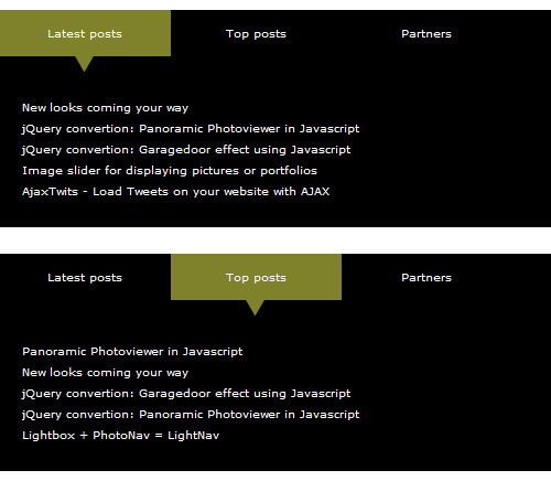 Animated Tabbed Content with jQuery