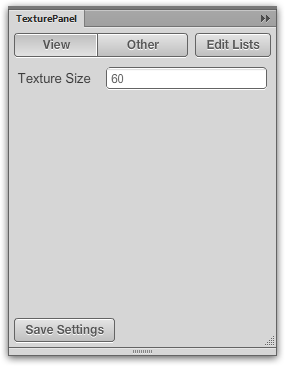 Settings in the Texture panel