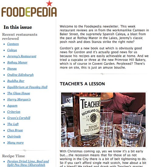 Foodepedia newsletter