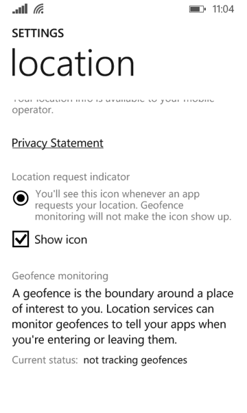 While few users know what the word “geofencing” means, making users aware of it as an option is good privacy practice.