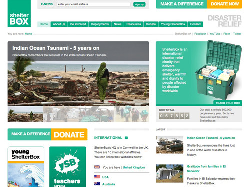 ShelterBox website home page