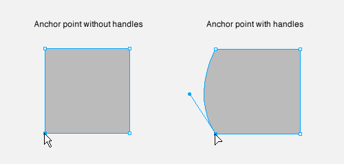 Press Control/Command + Alt to add handles to anchor points with the Selection tool, or only Alt with the Subselection tool.