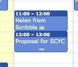 Screenshot of Google Calendar