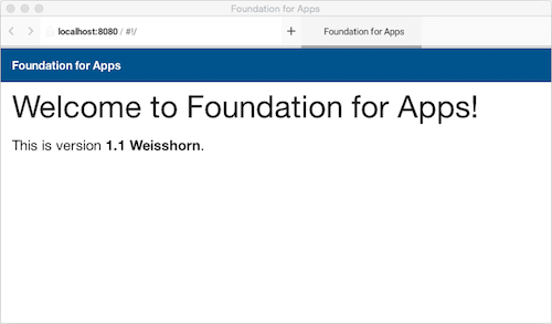 Foundation for Apps’ default home page