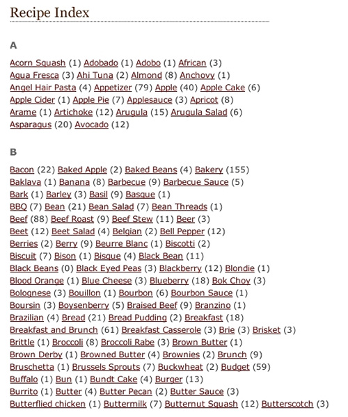 An A - Z index sorts the content of a website comprehensively and alphabetically.