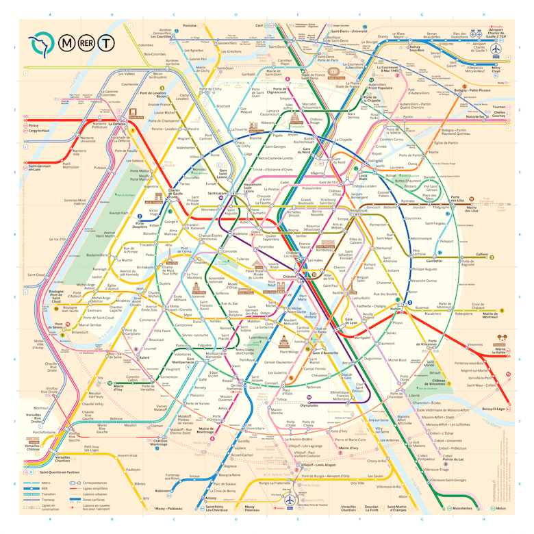 Paris metro map (Constantine Konovalov)