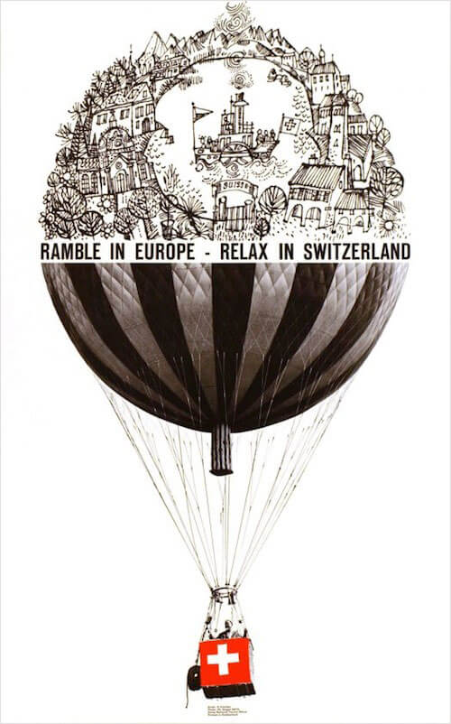 Philippe Giegel poster for the Swiss Travel Office