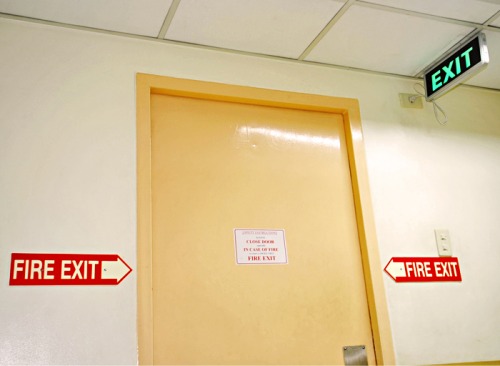 Wayfinding and Typographic Signs - exit-and-exit-again-signs