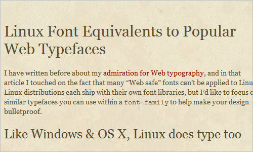 Linux Font Equivalents to Popular Web Typefaces