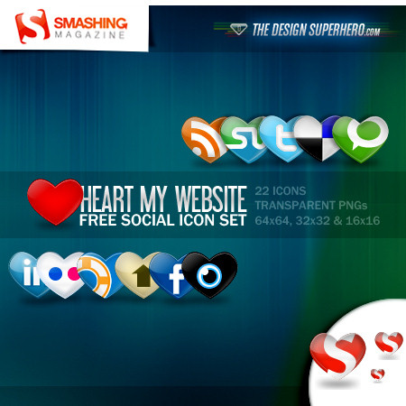 Hearting Social Icon Set