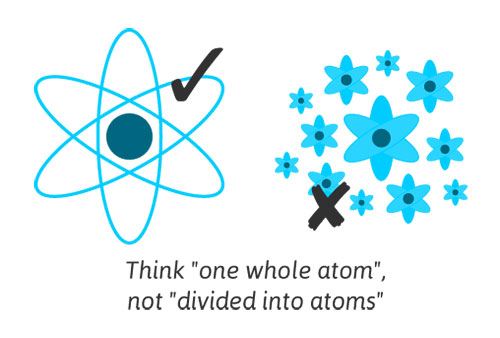 One atom compared to lots of atoms